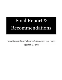 Final Report & Recommendations