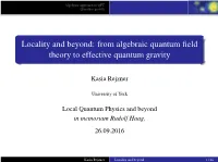 From Algebraic Quantum Field Theory to Effective Quantum Gravity