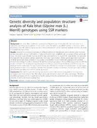 Genetic Diversity and Population Structure Analysis of Kala Bhat