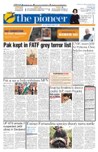 Pak Kept in FATF Grey Terror List