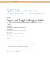 Patterns of Iran's Research Collaboration in the Field Of