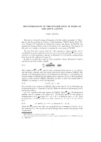 Reconfirmation of the Enumeration of Holes of the Leech Lattice