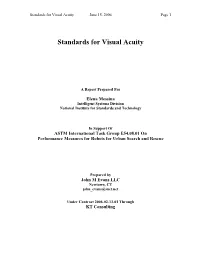 Standards for Visual Acuity June 15, 2006 Page 1