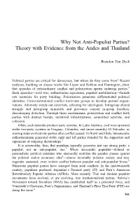 Why Not Anti-Populist Parties? Theory with Evidence from the Andes and Thailand
