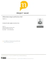 William Barton Rogers and the Idea of MIT Angulo, A