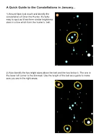 A Quick Guide to the Constellations in January