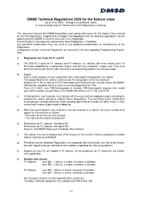 DMSB Technical Regulations 2020 for the Sidecar Class