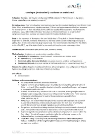 Dosulepin (Prothiaden®): Guidance on Withdrawal