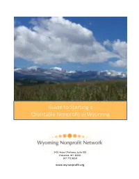 Guide to Starting a Charitable Nonprofit in Wyoming