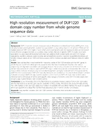 High Resolution Measurement of DUF1220 Domain Copy Number from Whole Genome Sequence Data David P
