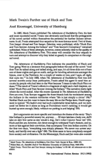 Mark Twain's Further Use of Huck and Tom Axel Knoenagel, University of Hamburg
