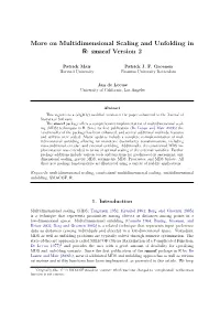 On Multidimensional Scaling and Unfolding in R: Smacof Version 2