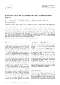 Prevalence Estimation and Genotypization of Toxoplasma Gondii in Goats