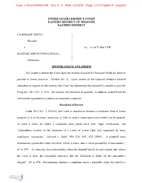 ` United States District Court Eastern District Of