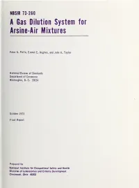 A Gas Dilution System for Arsine-Air Mixtures
