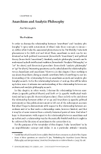 Anarchism and Analytic Philosophy