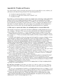 Appendix D2: Weights and Measures