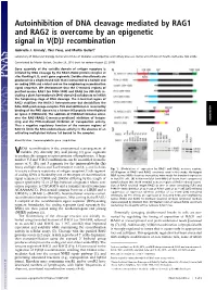 Autoinhibition of DNA Cleavage Mediated by RAG1 and RAG2 Is Overcome by an Epigenetic Signal in V(D)J Recombination