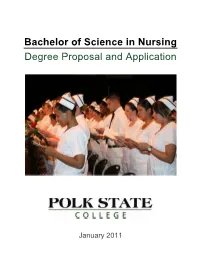 Bachelor of Science in Nursing Degree Proposal and Application
