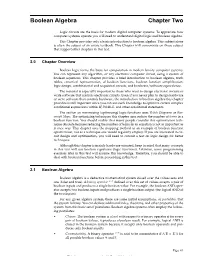 Boolean Algebra Chapter Two