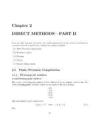 Chapter 2 DIRECT METHODS—PART II