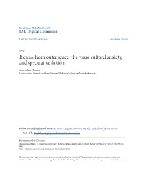 It Came from Outer Space: the Virus, Cultural Anxiety, and Speculative