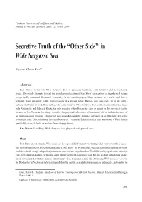 Secretive Truth of the “Other Side”1 in Wide Sargasso Sea