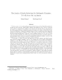 The Limits of Depth Reduction for Arithmetic Formulas: It’S All About the Top Fan-In