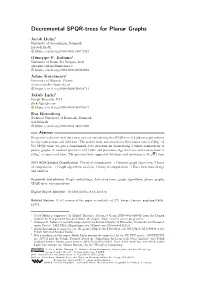 Decremental SPQR-Trees for Planar Graphs