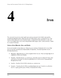 ITP Mining: Energy and Environmental Profile of the U.S. Mining Industry: Chapter 4: Iron