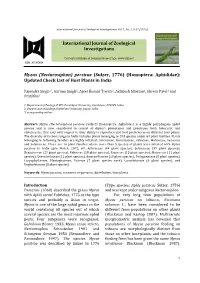 Myzus (Nectarosiphon) Persicae (Sulzer, 1776) (Homoptera: Aphididae): Updated Check List of Host Plants in India