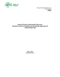 Standards, Limits and Conditions for Prescribing Dispensing And