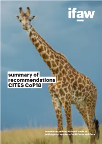 Summary of Recommendations CITES Cop18