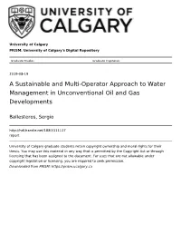 A Sustainable and Multi-Operator Approach to Water Management in Unconventional Oil and Gas Developments