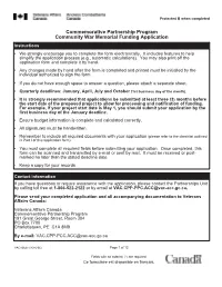Commemorative Partnership Program Community War Memorial Funding Application Instructions • We Strongly Encourage You to Complete the Form Electronically