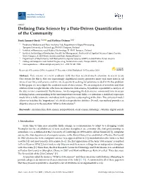 Defining Data Science by a Data-Driven Quantification of the Community