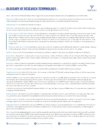 Glossary of Research Terminology