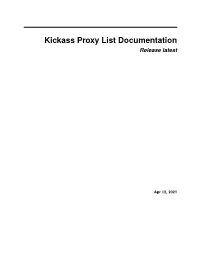 Kickass Proxy List Documentation Release Latest