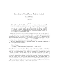 Knowledge Is Closed Under Analytic Content