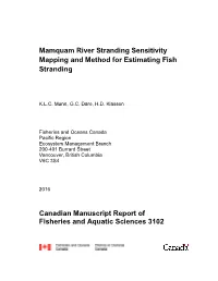 Mamquam River Stranding Sensitivity Mapping and Method for Estimating Fish Stranding