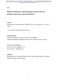 Multiplexed, High-Throughput Amplicon Diversity Profiling Using Unique Molecular Identifiers