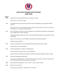 Nfhs Rules Changes Affecting Risk (1982-2018)