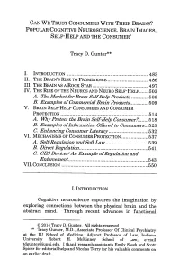 Popular Cognitive Neuroscience, Brain Images, Self-Help and the Consumer*