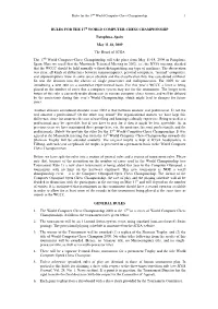 Rules for the 17Th World Computer-Chess