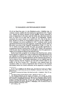 That, by Common Consent, Exhibits the Most Impressive Agreements with a Targum Text