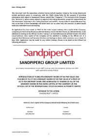 TISE Listing Document
