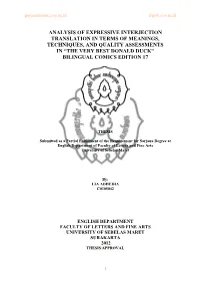 Analysis of Expressive Interjection Translation in Terms of Meanings