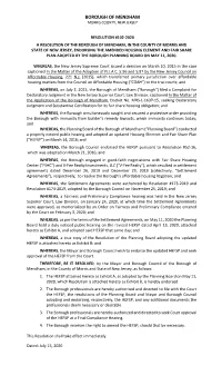 Housing Element and Fair Share Plan Adopted by the Borough Planning Board on May 11, 2020