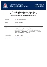 Towards Climate Justice: Examining Concern for Climate Change in Developed, Transitioning and Developing Countries