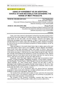 Using of Horsemeat As an Additional Source of Raw Materials for Expanding the Range of Meat Products